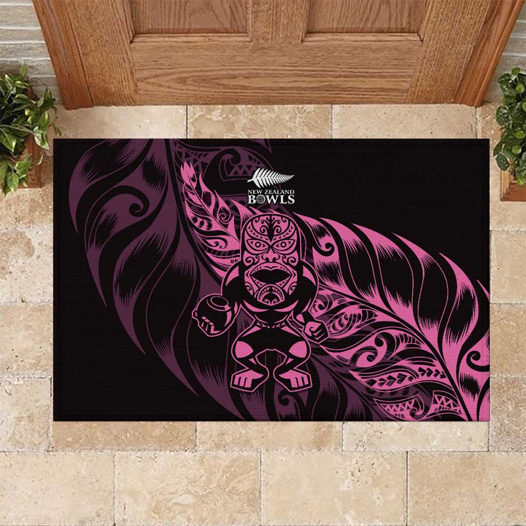New Zealand Lawn Bowls Rubber Doormat Pink Maori Warrior Tribal Silver Fern - Aussie Hoodie
