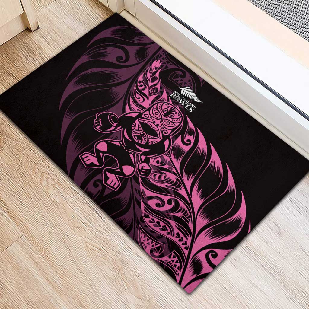 New Zealand Lawn Bowls Rubber Doormat Pink Maori Warrior Tribal Silver Fern - Aussie Hoodie