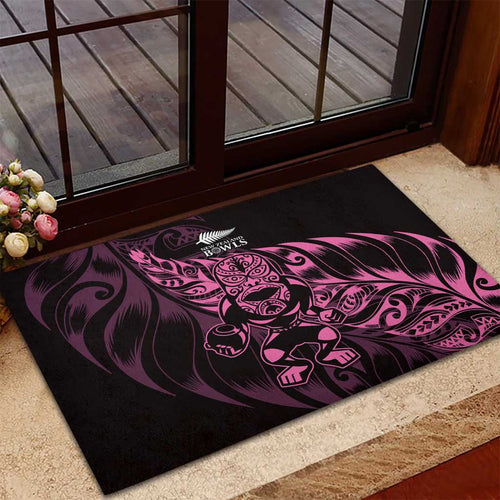 New Zealand Lawn Bowls Rubber Doormat Pink Maori Warrior Tribal Silver Fern - Aussie Hoodie