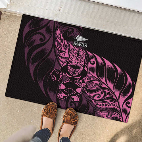 New Zealand Lawn Bowls Rubber Doormat Pink Maori Warrior Tribal Silver Fern - Aussie Hoodie