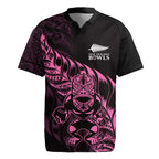 New Zealand Lawn Bowls Custom Rugby Jersey Pink Maori Warrior Tribal Silver Fern - Aussie Hoodie