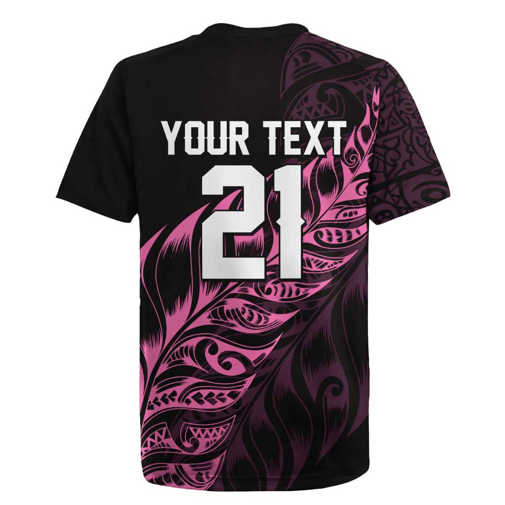 New Zealand Lawn Bowls Custom Rugby Jersey Pink Maori Warrior Tribal Silver Fern - Aussie Hoodie