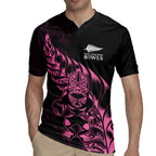 New Zealand Lawn Bowls Custom Rugby Jersey Pink Maori Warrior Tribal Silver Fern - Aussie Hoodie
