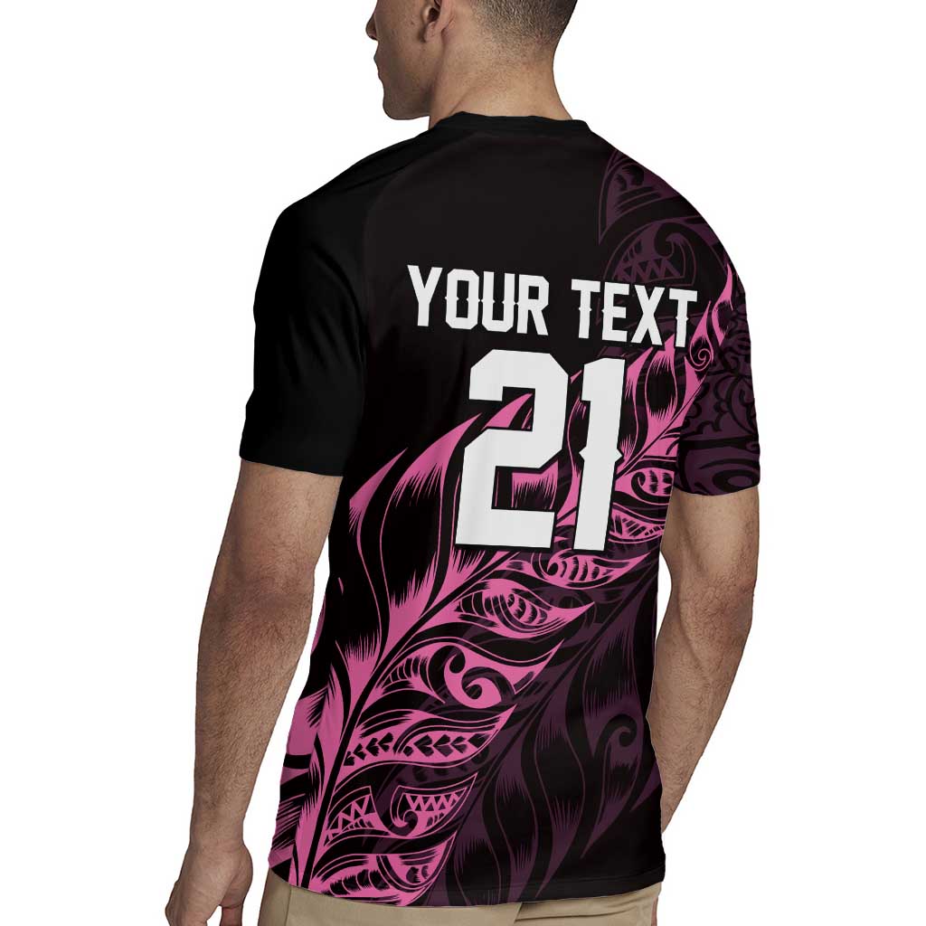 New Zealand Lawn Bowls Custom Rugby Jersey Pink Maori Warrior Tribal Silver Fern - Aussie Hoodie