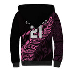 New Zealand Lawn Bowls Custom Sherpa Hoodie Pink Maori Warrior Tribal Silver Fern - Aussie Hoodie