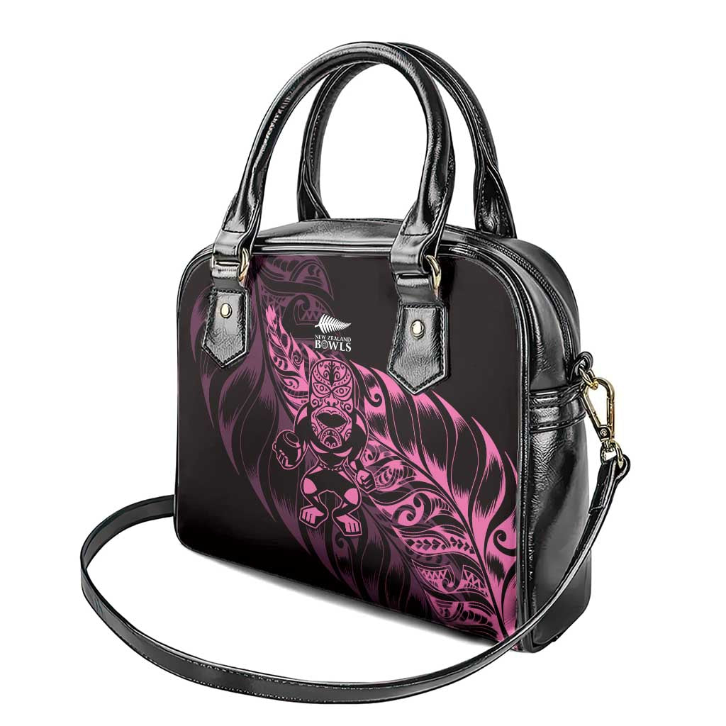 New Zealand Lawn Bowls Shoulder Handbag Pink Maori Warrior Tribal Silver Fern - Aussie Hoodie