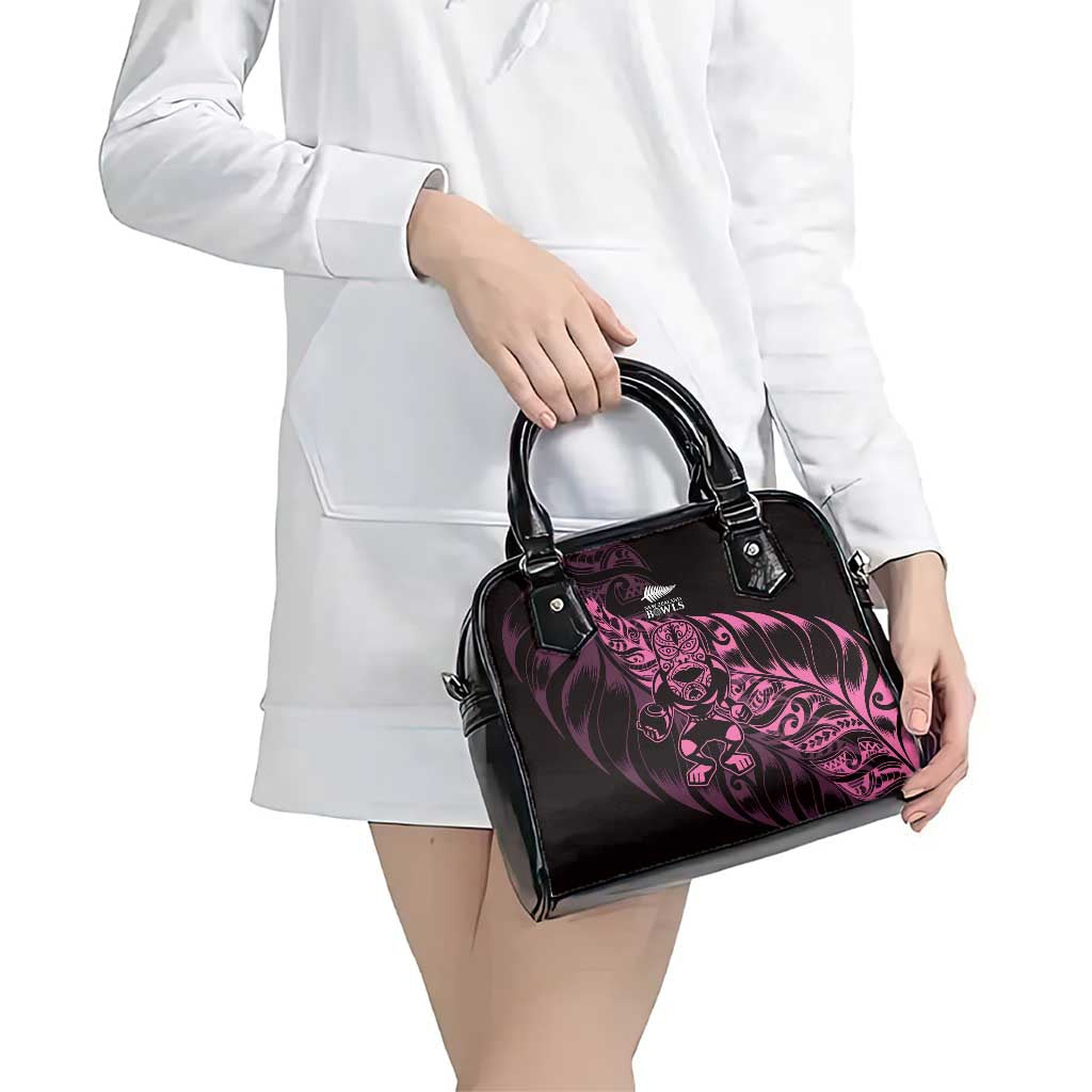 New Zealand Lawn Bowls Shoulder Handbag Pink Maori Warrior Tribal Silver Fern - Aussie Hoodie