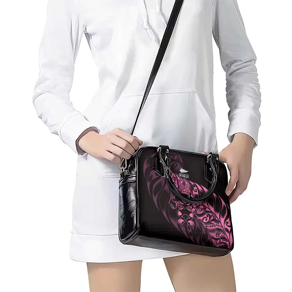 New Zealand Lawn Bowls Shoulder Handbag Pink Maori Warrior Tribal Silver Fern - Aussie Hoodie