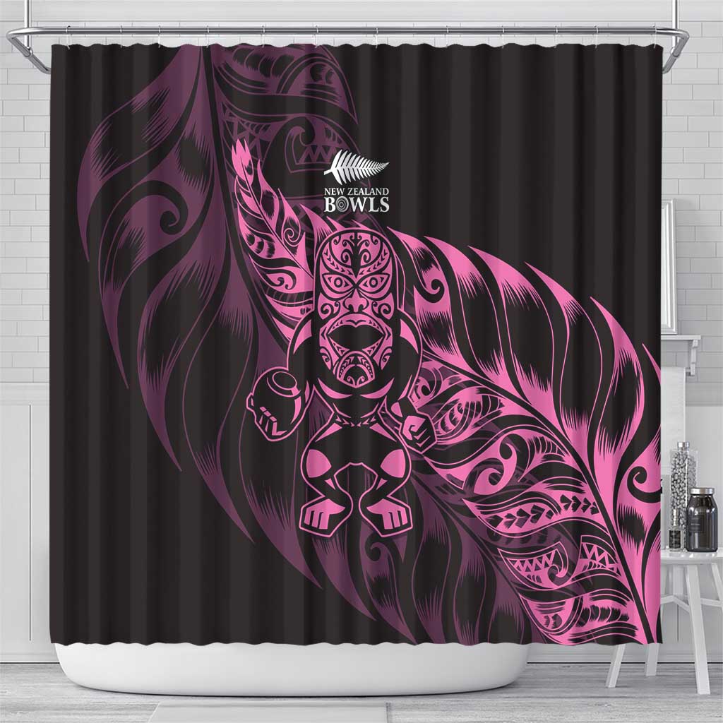 New Zealand Lawn Bowls Shower Curtain Pink Maori Warrior Tribal Silver Fern - Aussie Hoodie