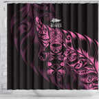 New Zealand Lawn Bowls Shower Curtain Pink Maori Warrior Tribal Silver Fern - Aussie Hoodie