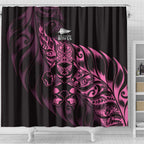New Zealand Lawn Bowls Shower Curtain Pink Maori Warrior Tribal Silver Fern - Aussie Hoodie