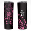 New Zealand Lawn Bowls Custom Skinny Tumbler Pink Maori Warrior Tribal Silver Fern - Aussie Hoodie