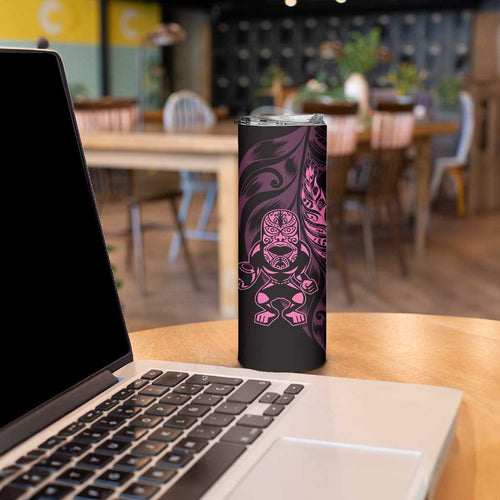 New Zealand Lawn Bowls Custom Skinny Tumbler Pink Maori Warrior Tribal Silver Fern - Aussie Hoodie