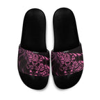 New Zealand Lawn Bowls Slide Sandals Pink Maori Warrior Tribal Silver Fern - Aussie Hoodie