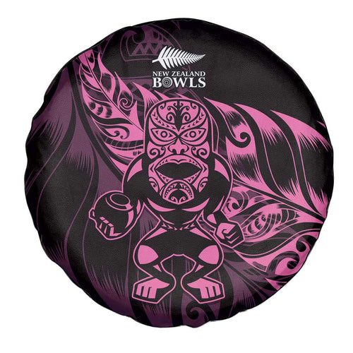 New Zealand Lawn Bowls Spare Tire Cover Pink Maori Warrior Tribal Silver Fern - Aussie Hoodie