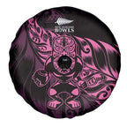 New Zealand Lawn Bowls Spare Tire Cover Pink Maori Warrior Tribal Silver Fern - Aussie Hoodie