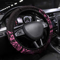 New Zealand Lawn Bowls Steering Wheel Cover Pink Maori Warrior Tribal Silver Fern - Aussie Hoodie