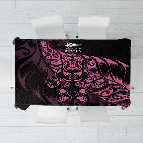 New Zealand Lawn Bowls Tablecloth Pink Maori Warrior Tribal Silver Fern - Aussie Hoodie