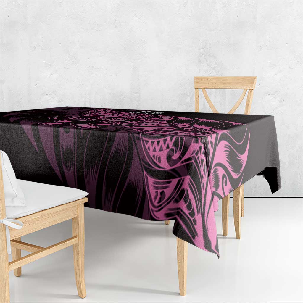 New Zealand Lawn Bowls Tablecloth Pink Maori Warrior Tribal Silver Fern - Aussie Hoodie