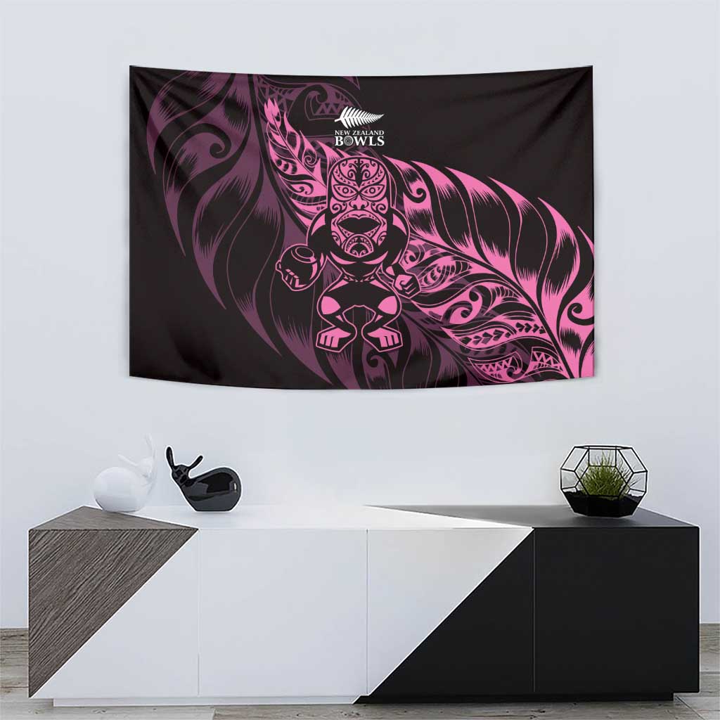 New Zealand Lawn Bowls Tapestry Pink Maori Warrior Tribal Silver Fern - Aussie Hoodie
