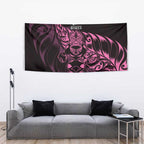 New Zealand Lawn Bowls Tapestry Pink Maori Warrior Tribal Silver Fern - Aussie Hoodie