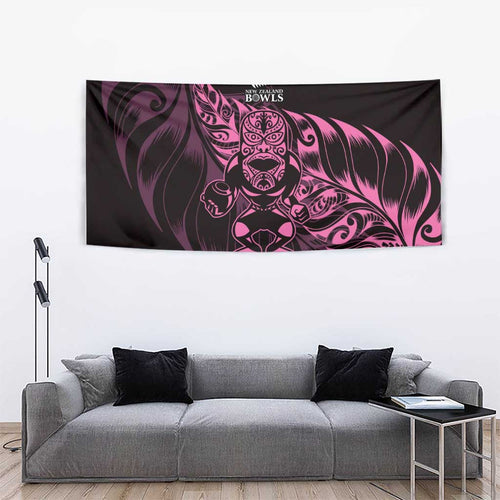 New Zealand Lawn Bowls Tapestry Pink Maori Warrior Tribal Silver Fern - Aussie Hoodie