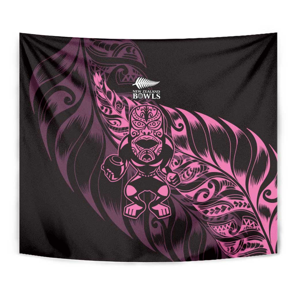New Zealand Lawn Bowls Tapestry Pink Maori Warrior Tribal Silver Fern - Aussie Hoodie