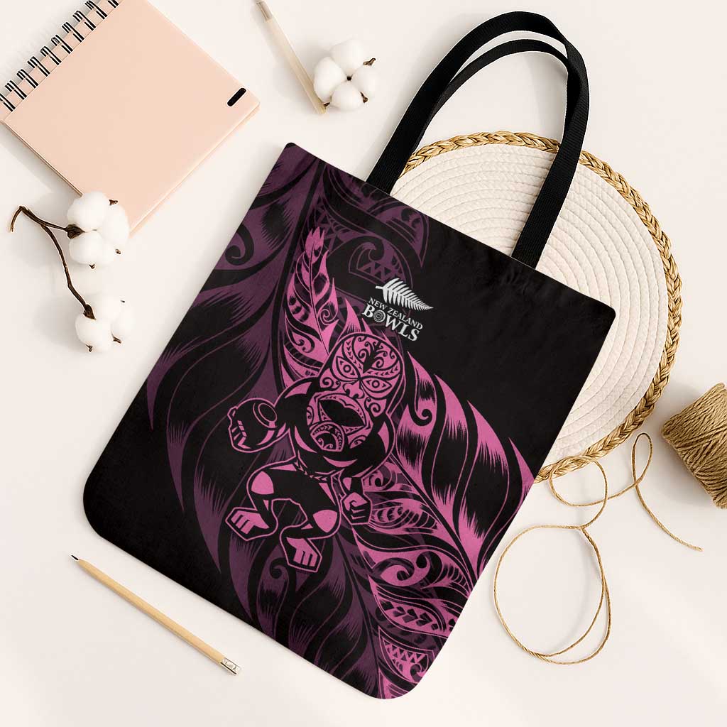 New Zealand Lawn Bowls Tote Bag Pink Maori Warrior Tribal Silver Fern - Aussie Hoodie