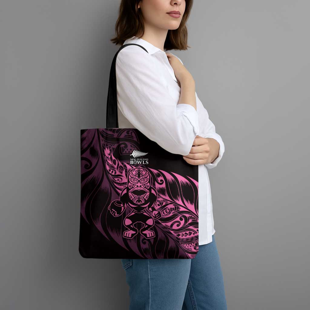 New Zealand Lawn Bowls Tote Bag Pink Maori Warrior Tribal Silver Fern - Aussie Hoodie