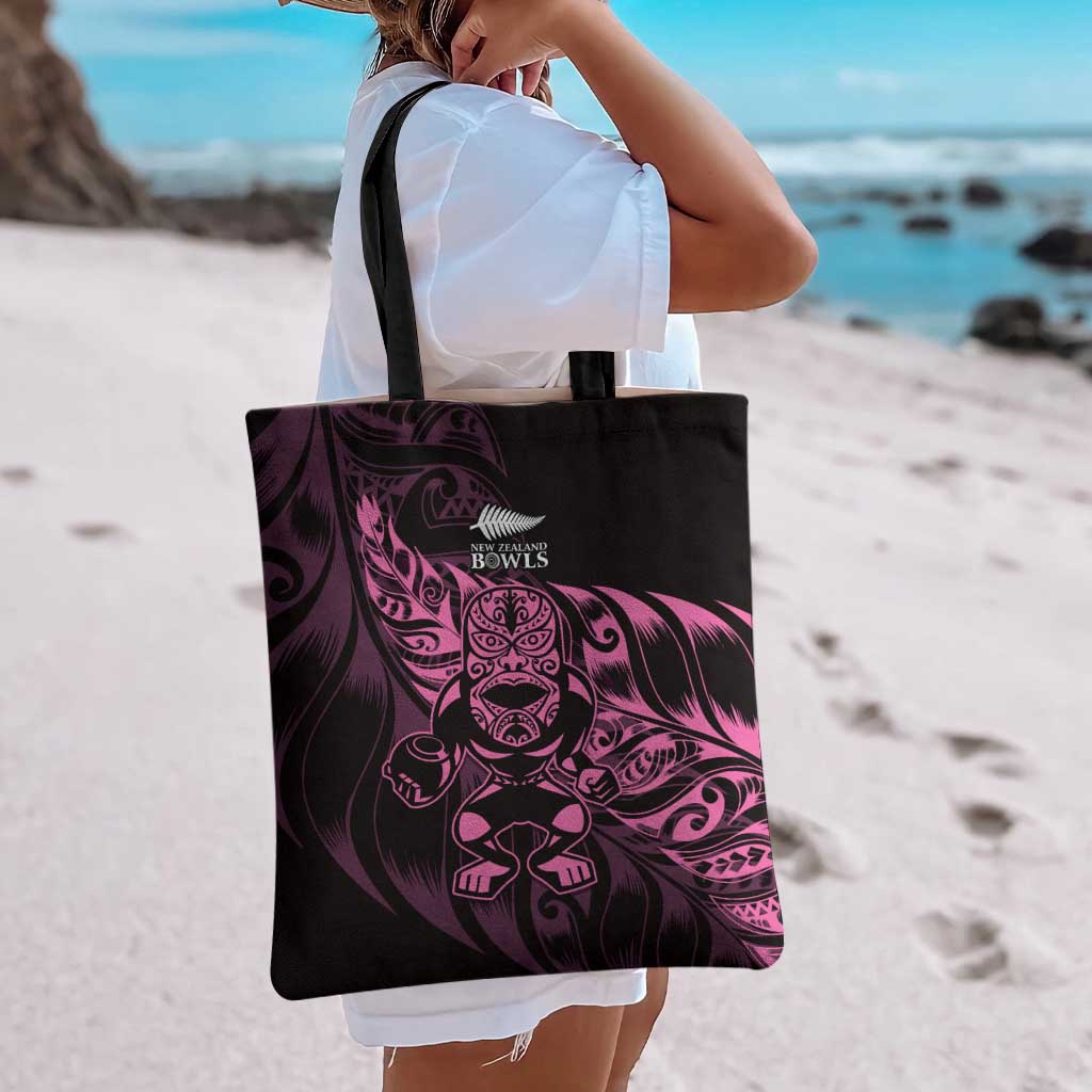 New Zealand Lawn Bowls Tote Bag Pink Maori Warrior Tribal Silver Fern - Aussie Hoodie
