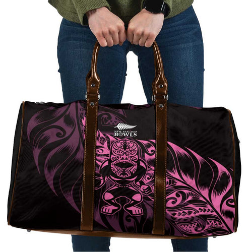 New Zealand Lawn Bowls Travel Bag Pink Maori Warrior Tribal Silver Fern - Aussie Hoodie