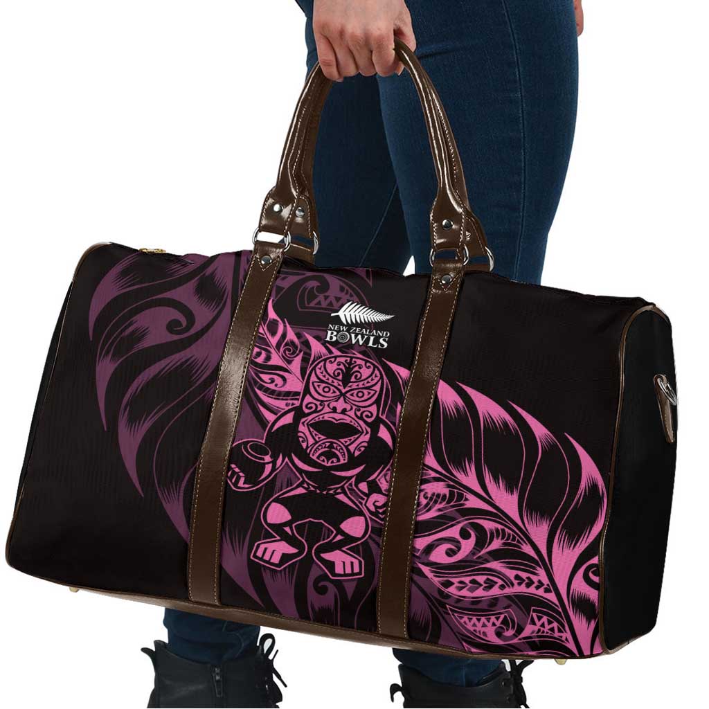 New Zealand Lawn Bowls Travel Bag Pink Maori Warrior Tribal Silver Fern - Aussie Hoodie