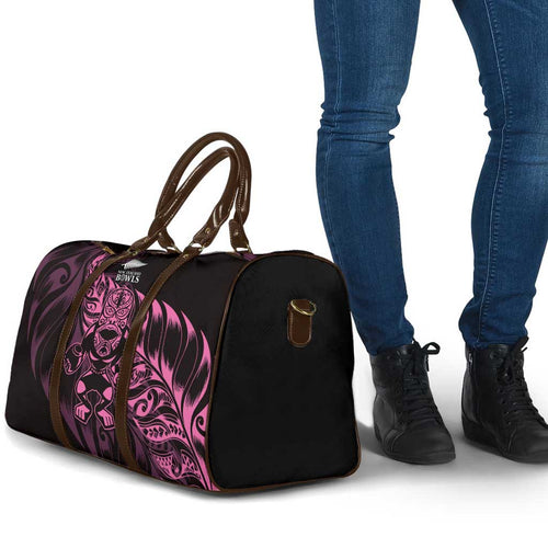 New Zealand Lawn Bowls Travel Bag Pink Maori Warrior Tribal Silver Fern - Aussie Hoodie