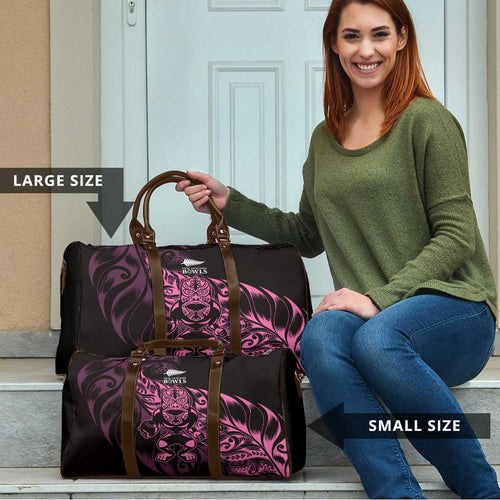 New Zealand Lawn Bowls Travel Bag Pink Maori Warrior Tribal Silver Fern - Aussie Hoodie