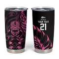 New Zealand Lawn Bowls Custom Tumbler Cup Pink Maori Warrior Tribal Silver Fern - Aussie Hoodie