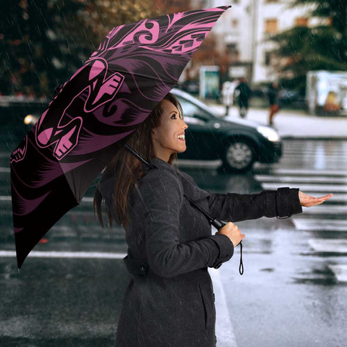 New Zealand Lawn Bowls Umbrella Pink Maori Warrior Tribal Silver Fern - Aussie Hoodie