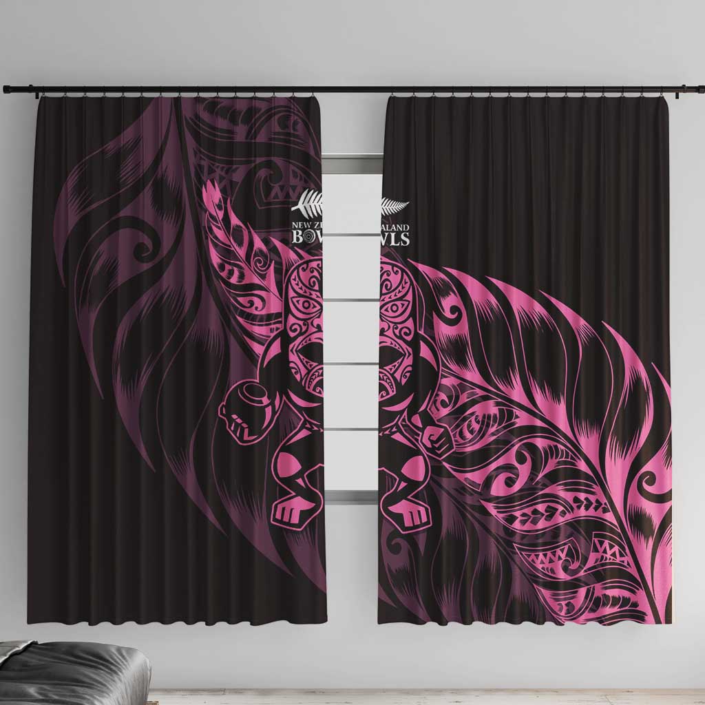 New Zealand Lawn Bowls Window Curtain Pink Maori Warrior Tribal Silver Fern - Aussie Hoodie