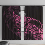 New Zealand Lawn Bowls Window Curtain Pink Maori Warrior Tribal Silver Fern - Aussie Hoodie