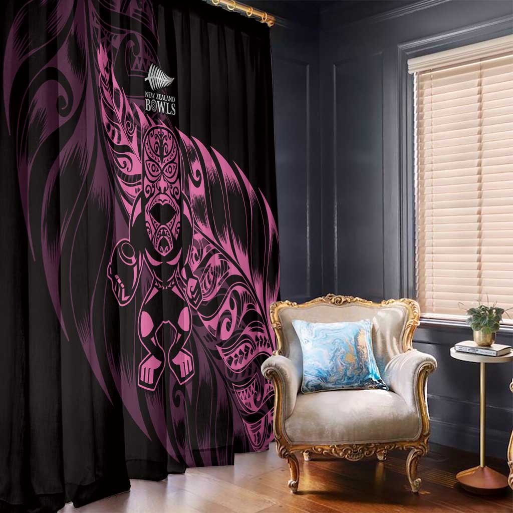 New Zealand Lawn Bowls Window Curtain Pink Maori Warrior Tribal Silver Fern - Aussie Hoodie