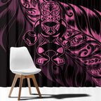 New Zealand Lawn Bowls Window Curtain Pink Maori Warrior Tribal Silver Fern - Aussie Hoodie