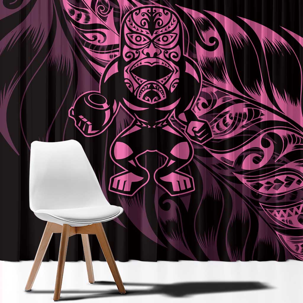 New Zealand Lawn Bowls Window Curtain Pink Maori Warrior Tribal Silver Fern - Aussie Hoodie