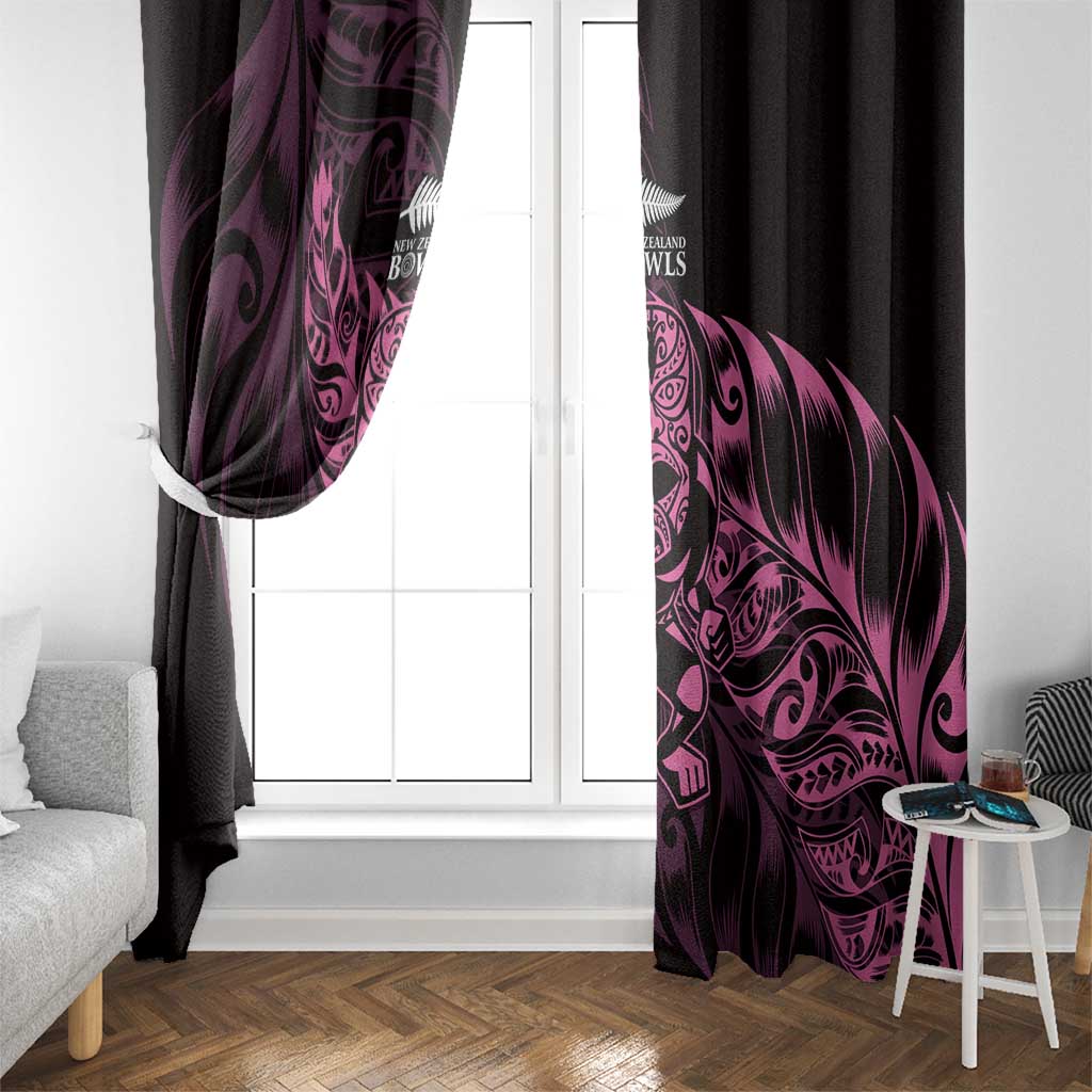 New Zealand Lawn Bowls Window Curtain Pink Maori Warrior Tribal Silver Fern - Aussie Hoodie