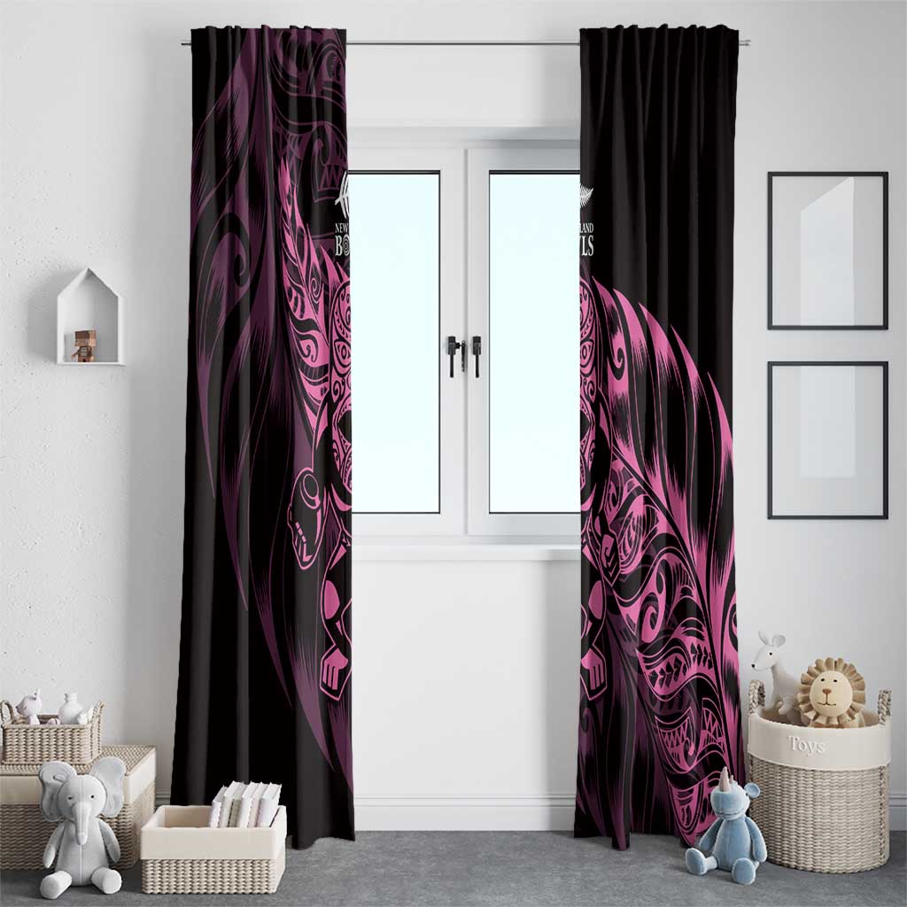 New Zealand Lawn Bowls Window Curtain Pink Maori Warrior Tribal Silver Fern - Aussie Hoodie