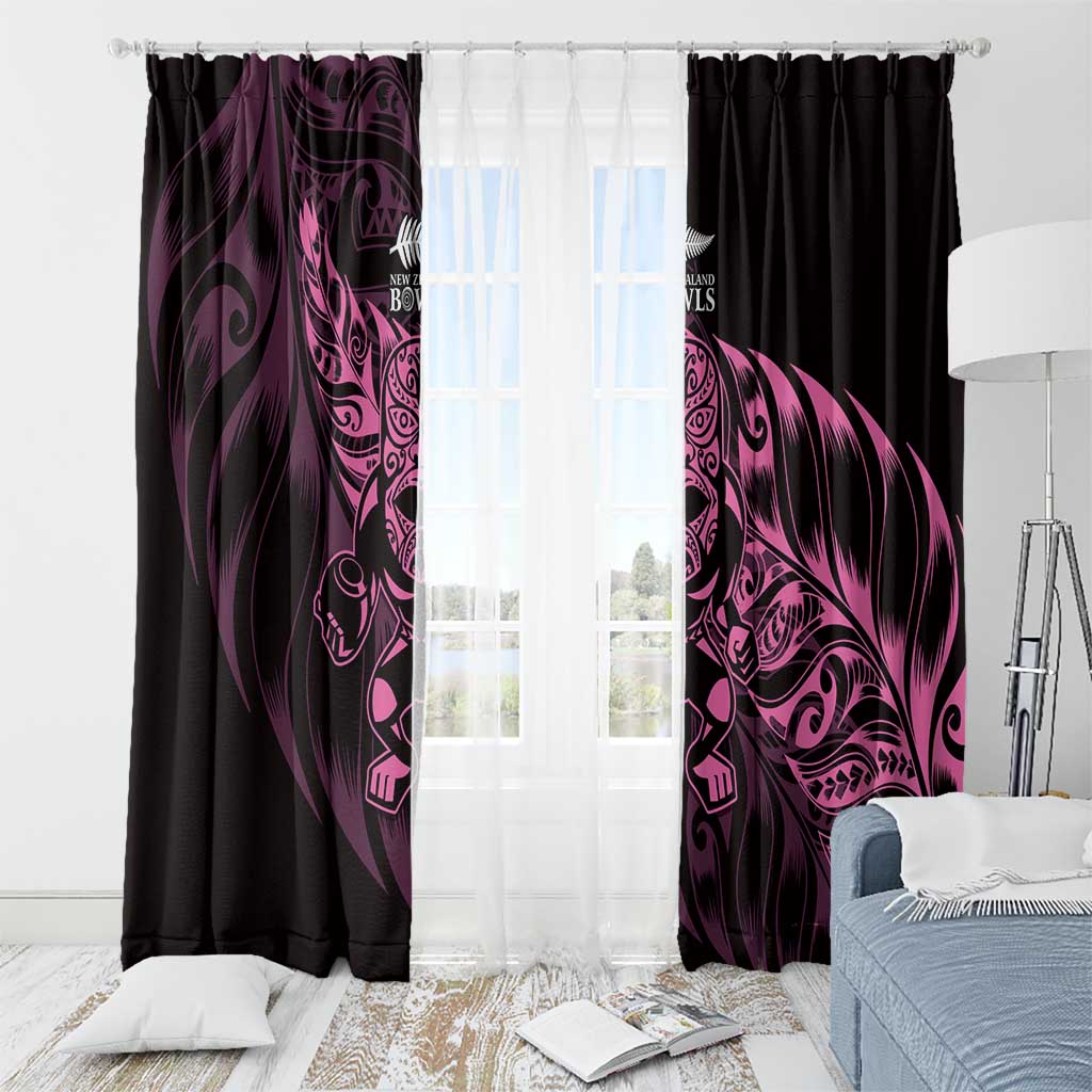 New Zealand Lawn Bowls Window Curtain Pink Maori Warrior Tribal Silver Fern - Aussie Hoodie