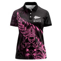 New Zealand Lawn Bowls Custom Women Polo Shirt Pink Maori Warrior Tribal Silver Fern - Aussie Hoodie