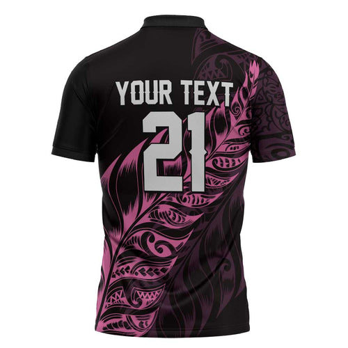 New Zealand Lawn Bowls Custom Zipper Polo Shirt Pink Maori Warrior Tribal Silver Fern - Aussie Hoodie
