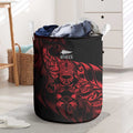 New Zealand Lawn Bowls Laundry Basket Red Maori Warrior Tribal Silver Fern - Aussie Hoodie