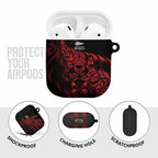 New Zealand Lawn Bowls AirPods Case Red Maori Warrior Tribal Silver Fern - Aussie Hoodie