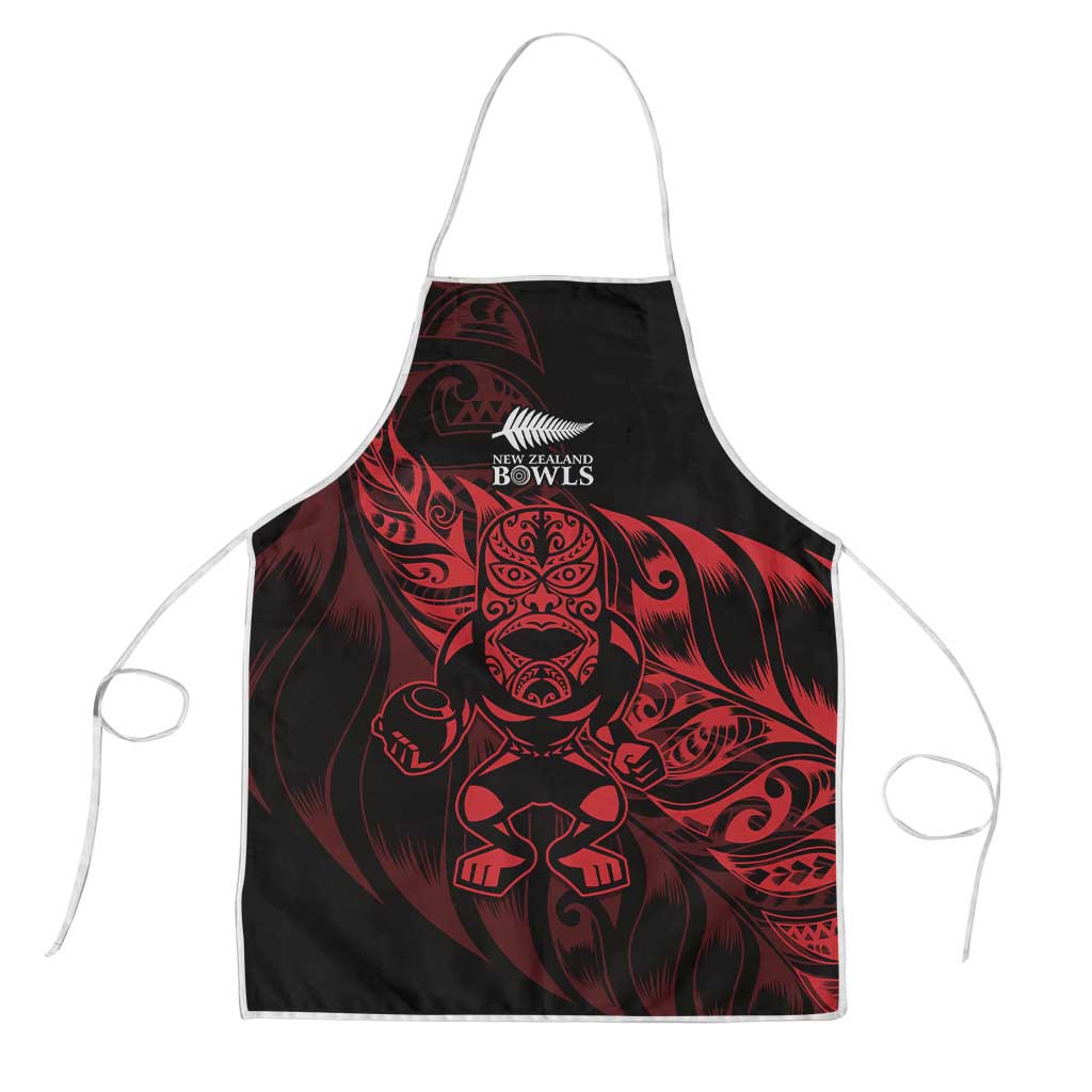 New Zealand Lawn Bowls Apron Red Maori Warrior Tribal Silver Fern - Aussie Hoodie
