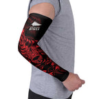 New Zealand Lawn Bowls Custom Arm Sleeves Red Maori Warrior Tribal Silver Fern - Aussie Hoodie